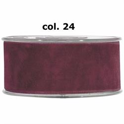 NASTRO DOUBLE VELVET MM.40 MT.30 BORDEAUX