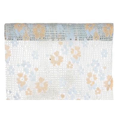 RUNNER LITTLE FLOWERS CM.28X2,5 MT. BLUE