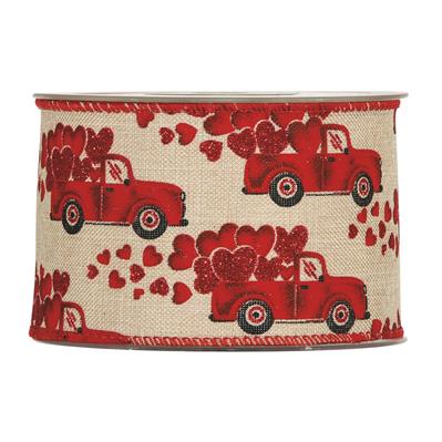 NASTRO TESSUTO CUORI CAR MM.63 MT.10 ROSSO