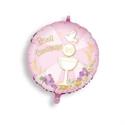 PALLONE FOIL PRIMA COMUNIONE CM.45 ROSA