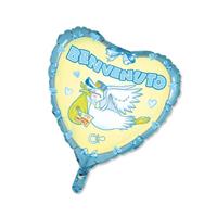 PALLONE FOIL CUORE BENVENUTO D.80 CELESTE