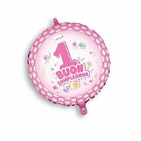 PALLONE FOIL PRIMO COMPLEANNO ROSA CM.45