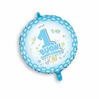 PALLONE FOIL PRIMO COMPLEANNO CELESTE CM.45