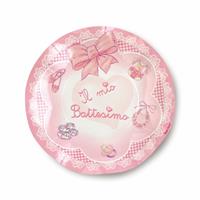 PIATTI CARTA BATTESIMO  ROSA CM.21 PZ.10