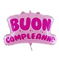 PALLONE FOIL SCITTA BUON COMPLEANNO ROSA CM.76X67