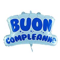 PALLONE FOIL SCITTA BUON COMPLEANNO BLU CM.76X67