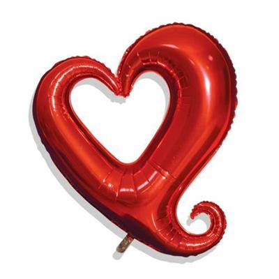 PALLONE FOIL CUORE GRANDE APERTO ROSSO CM. 94