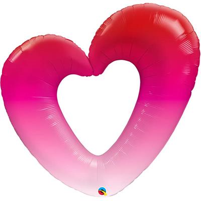 PALLONE FOIL CUORE APERTO PINK SFUMATO CM.107