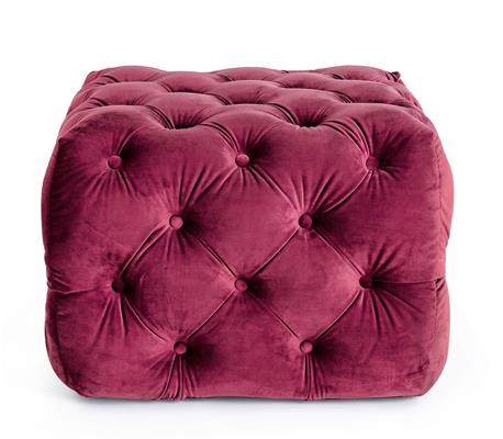 POUF EVAN VELVET QUADRATO BORDEAUX