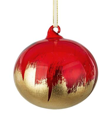 SFERA VETRO DIAM.120 PAINT ROSSO E ORO