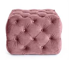 POUF EVAN VELVET QUADRATO ROSA MOUVE