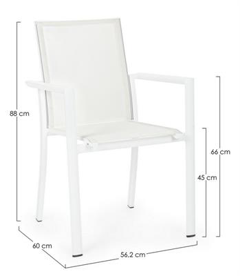 SEDIA CON BRACCIOLI KONNOR BIANCO