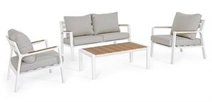 SET DIVANO C.CUSCINI ALL.WHITE RIP.LEGNO ERNST