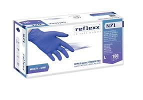 GUANTI NITRILE BLU' N 71 M PZ.100 SENZA POLVERE Gr.4,2