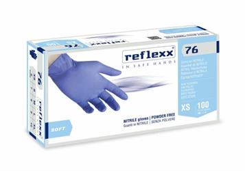 GUANTI NITRILE BLU' SOFT R76 PZ.100 XL S/POLVERE  Gr.3,5