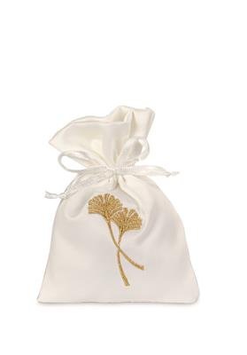 SACCHETTO TESSUTO RASO  GINKO GOLD 10X14