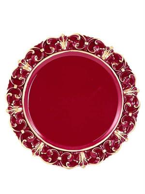 SOTTOPIATTO IN PVC D.35 BORDEAUX E ORO