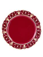 SOTTOPIATTO IN PVC D.35 BORDEAUX E ORO