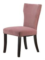 SEDIA VELLUTO ROSA H.95 GAMBE LEGNO