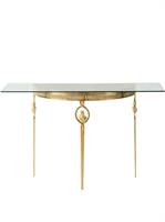 CONSOLLE ALLUMINIO VETRO GOLD CM.150X50 H.93