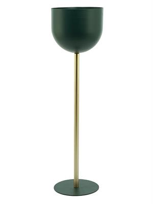 PORTAVASO METALLO VERDE ORO DIAM.16X58 H.