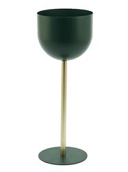 PORTAVASO METALLO VERDE ORO DIAM.16X43 H.