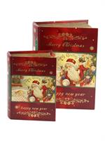 SET BOX 2 LIBRI BABBO NATALE IN LEGNO