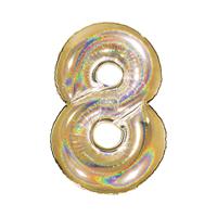 PALLONE FOIL GLITTER GOLD CM.100 NUMERO 8