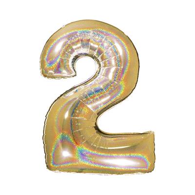 PALLONE FOIL GLITTER GOLD CM.100 NUMERO 2