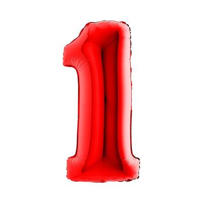 PALLONE FOIL ROSSO NUMERO 1 CM.100