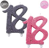 CANDELINE 18 GLITTER CM.12 PINK