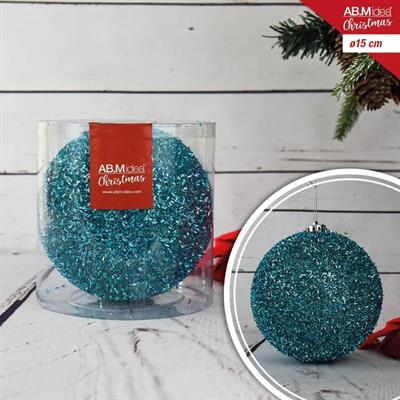 SFERA BRINATA TINSEL    MM.150 TURCHESE