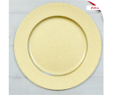 SOTTOPIATTO  TONDO PVC D.33 GLITTER ORO