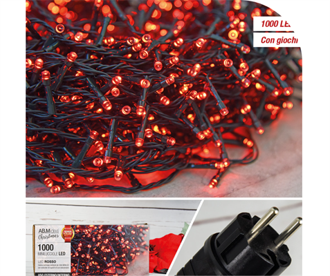 MINI LUCI 1000 LED ROSSO X ESTERNO MT.28