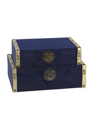 BAULE LEGNO CM.31X21X8 H. VELVET BLU