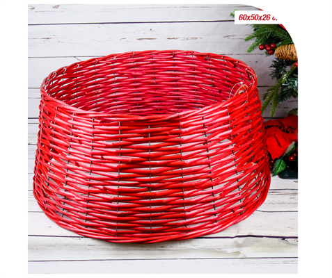 CESTA COPRIBASE X ALBERO CM.60X50X26 ROSSA  PROMO