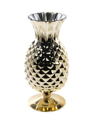 VASO VETRO ANANAS DIAM.14X32 H. ORO