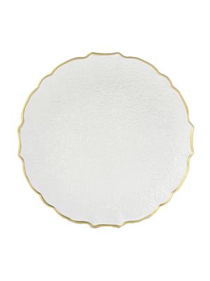 SOTTOPIATTO PVC BIANCO BORDO ORO D. 33