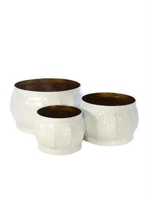 CACHE POT METALLO BIANCO DIAM.21X17 H.