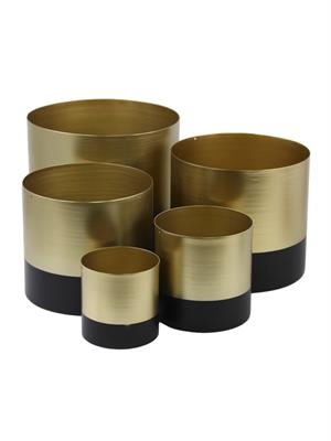 VASO METALLO ORO E NERO DIAM.10X10 H.