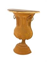 MENSOLA VASO RUGGINE IN METALLO E LEGNO CM.50X25X65 H.