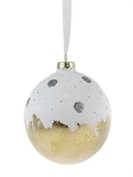 SFERA VETRO BIANCA ORO DECORO DOTS DIAM. 12