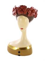 BUSTO PORTAVASO DONNA FIORI ROSSI CM.17X14X30 H.