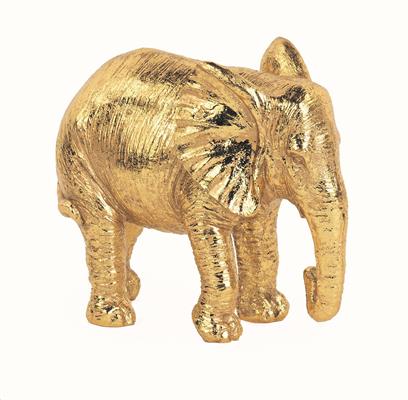 ELEFANTE DORATO CM.16,5X14 H. IN POLIRESINA