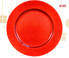 SOTTOPIATTO  TONDO PVC D.33 GLITTER ROSSO