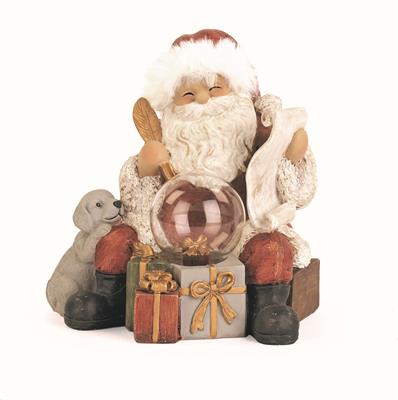 BABBO NATALE CON SFERA DIAM.13X13,5 H. IN POLIRESINA