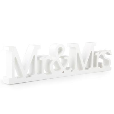 SCRITTA IN LEGNO BIANCO MR&MRS CM.30 PZ.2