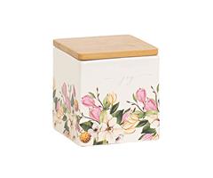 SCATOLA CERAMICA DECOR  FLOWER CON CANDELA CM.7