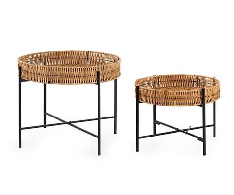 TAVOLINO TONDO RATTAN D.60 H.50