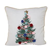 CUSCINO ARREDO COTONE CM.45X45 BIANCO DEC ALBERO